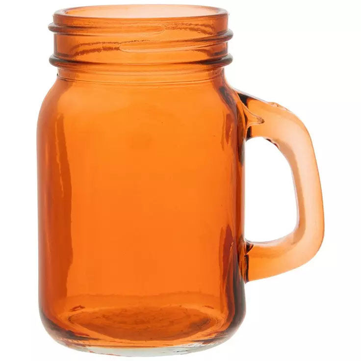 Mini Orange Mason Jars, Set of 4